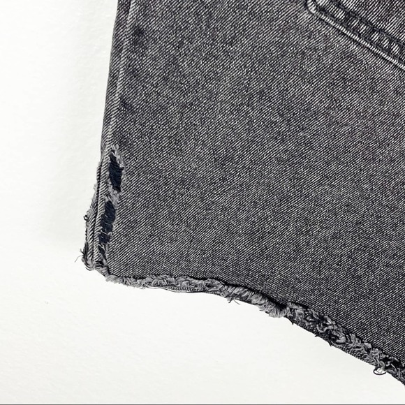 GLASSONS Black Wash High Rise Frayed Hem Jean Shirts, Size 12 - Picture 6 of 11